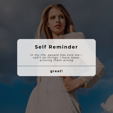 Ontwerpsjabloon van Instagram van Wise Self Reminder with Determined Girl 