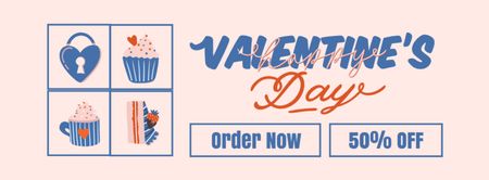 Platilla de diseño Offer Discounts on Sweets for Valentine's Day Facebook cover