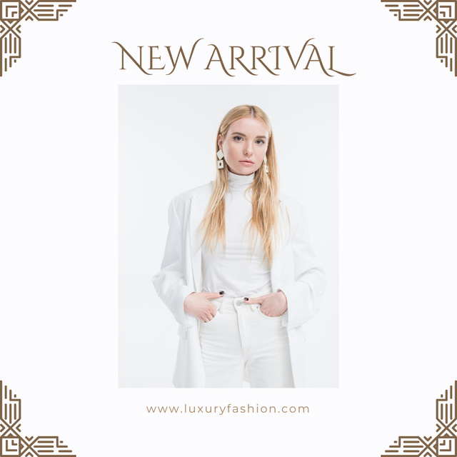 Designvorlage Young Woman in Stunning White Outfit für Instagram