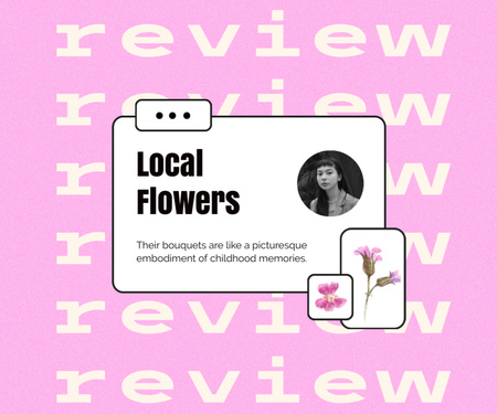 Designvorlage Flowers Store Customer's Review für Medium Rectangle