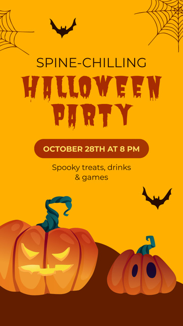 Template di design Spine-chilling Halloween Party With Pumpkins Instagram Video Story