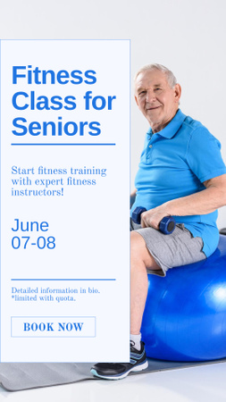 Fitness Classes For Seniors Announcement Instagram Story Design Template