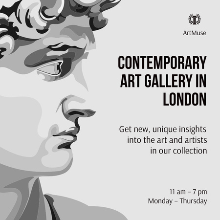 Contemporary Art Gallery Invitation Instagram AD Design Template