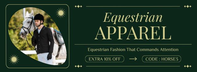 Designvorlage Extra Sale on Horse Riding Attire für Facebook cover