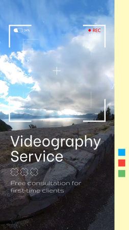 Plantilla de diseño de Impresionante servicio de videografía con oferta de consulta Instagram Video Story 