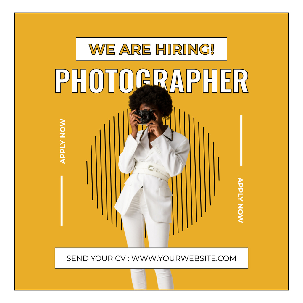 Modèle de visuel We Are Hiring Professional Photographer - Instagram