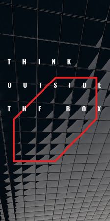 Think outside the box Quote on black tiles Graphic Design Template