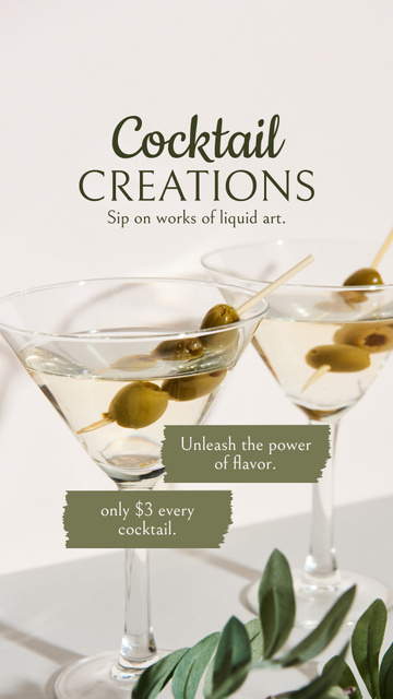 Designvorlage Art of Delicious Cocktails Creations für Instagram Story