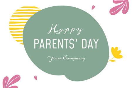 Happy Parents Day Greeting Postcard 4x6in Design Template
