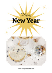 New Year Holiday Greeting with Champagne