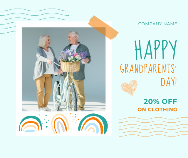Discount Offer on Clothing on Grandparents' Day Facebook Tasarım Şablonu