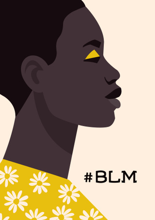 Siyahların Hayatı Önemlidir Metin Hashtag'i Poster B2 Tasarım Şablonu
