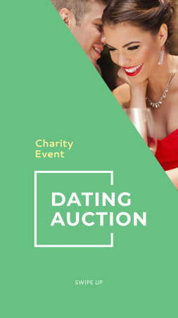 Charity Event Announcement with Couple in Restaurant Instagram Story tervezősablon
