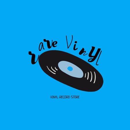 Emblem with Vinyl Logo Design Template