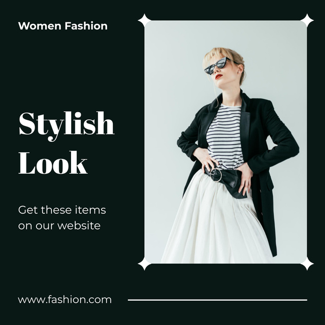 Stylish Blonde in Trendy Outfit Instagram – шаблон для дизайна