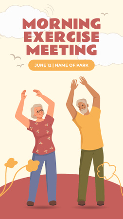 Designvorlage Morning Exercise Meeting For Seniors In Summer für Instagram Story