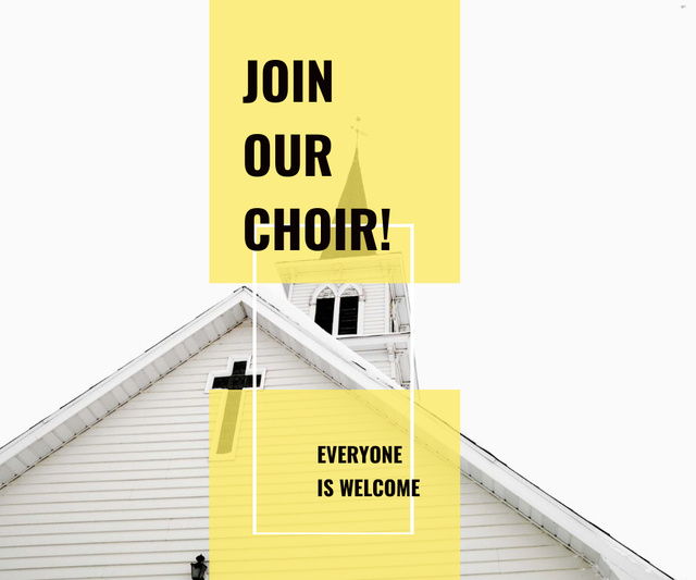 Invitation to Religious Choir on White Large Rectangle Πρότυπο σχεδίασης