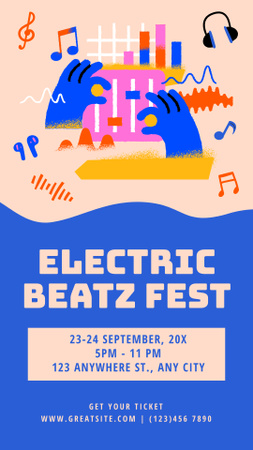 Plantilla de diseño de Electronic Beatz Festival Instagram Story 