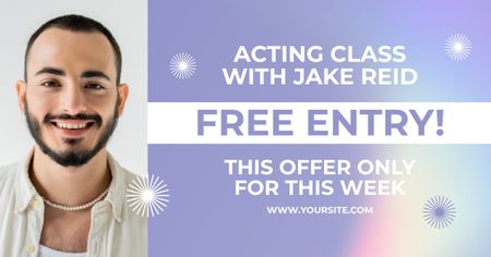 Free Class from Young Actor Facebook AD Design Template