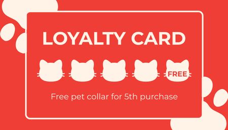 Platilla de diseño Pet Shop Red Loyalty Business Card US