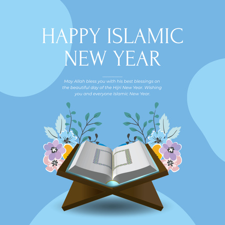 Happy Islamic New Year Greeting Instagram Modelo de Design