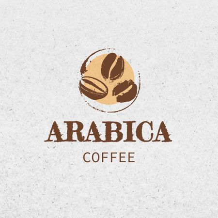 Coffee Shop Ad with Arabica Beans Logo Design Template