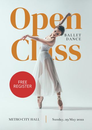 Platilla de diseño Open Class Ballet Flayer