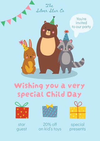 Wishing you Special Child Day Invitation Design Template