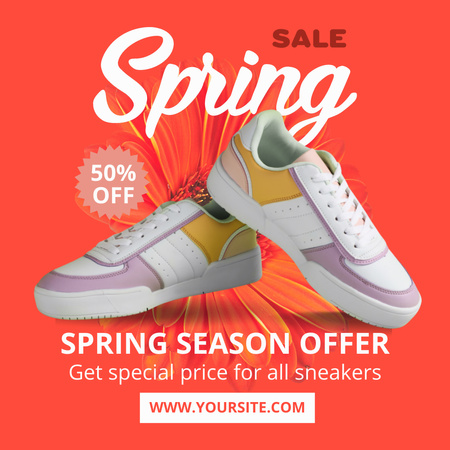 Sneakers Spring Sale Announcement Instagram AD Design Template