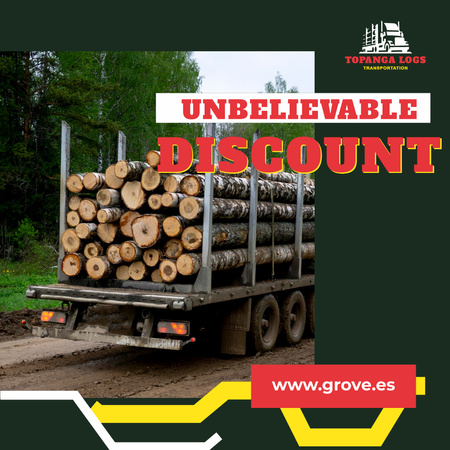 Template di design Transportation Services Offer Truck Delivering Logs Animated Post