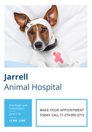 Dog in Animal Hospital Poster 28x40in Design Template