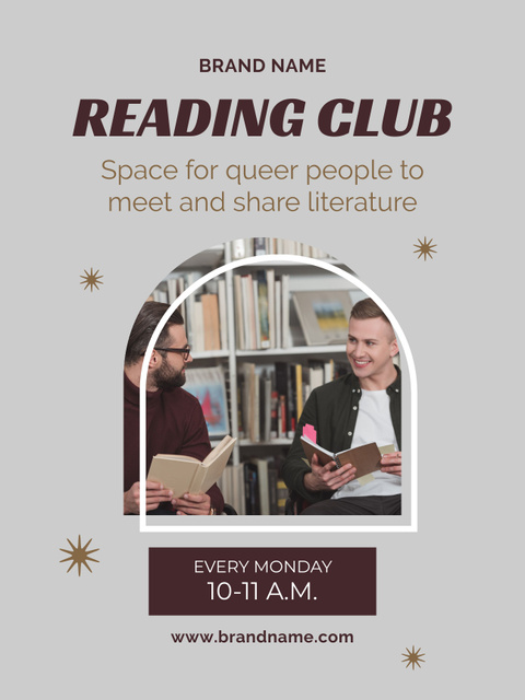Ontwerpsjabloon van Poster US van Reading Club Ad With Regular Schedule Of Meetings
