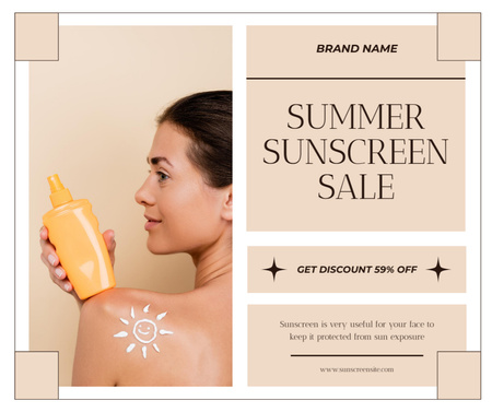 Summer Sunscreens for Skin Care Facebook Design Template