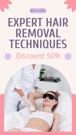 Discount for Laser Hair Removal in Modern Technniques Instagram Story Design Template