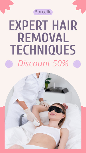 Platilla de diseño Discount for Laser Hair Removal in Modern Technniques Instagram Story