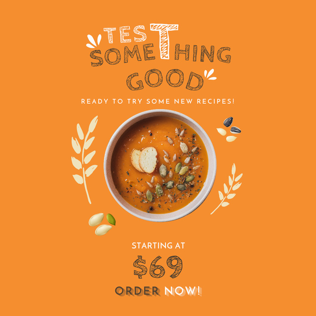 Designvorlage Pumpkin Cream Soup Offer für Instagram