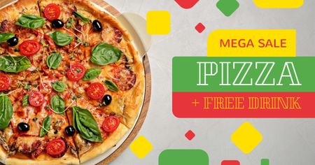 pizza restaurante oferta Facebook AD Modelo de Design
