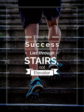 Ontwerpsjabloon van Poster US van Motivational quote with Man running in city