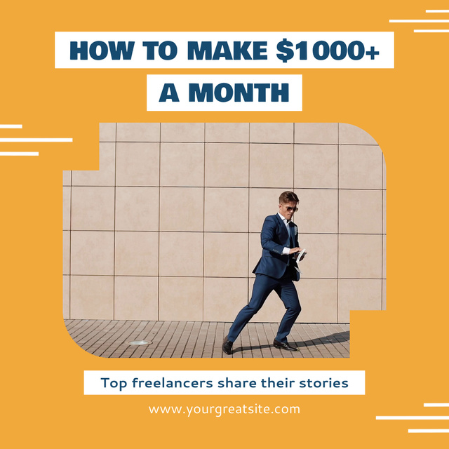 Top Freelancers Stories About Earning Money Animated Post Design Template