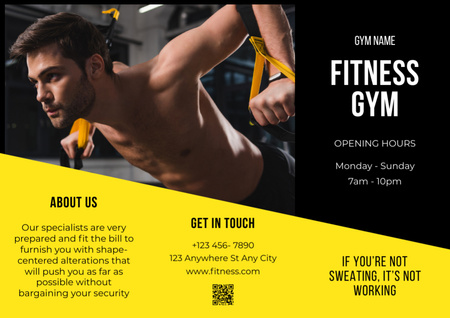 Announcement of Opening of Fitness Club Brochure Design Template