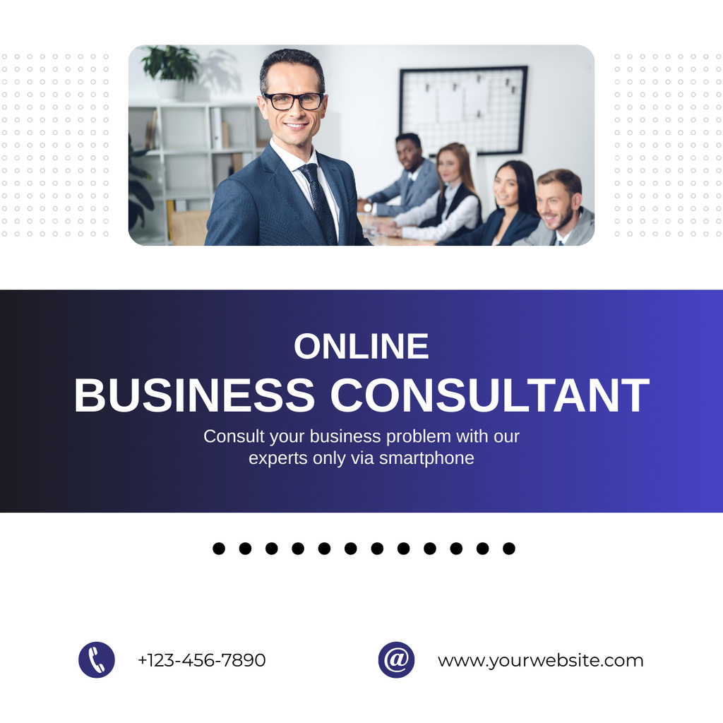 Professional Business Consultant Services with People in Office LinkedIn post Design Template