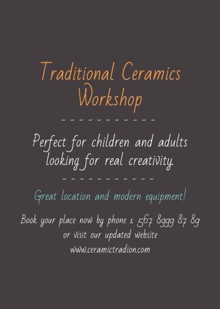 Traditional Ceramics Workshop promotion Flayer Design Template