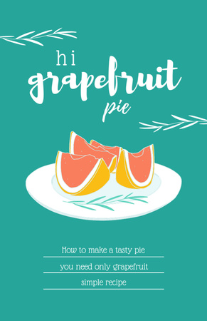 Grapefruit Pie Cooking Steps Recipe Card tervezősablon
