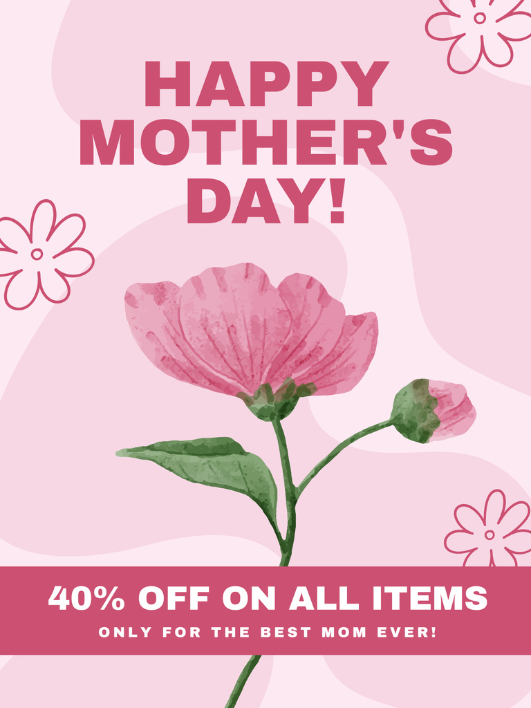 Designvorlage Mother's Day Special Discount Offer für Poster US