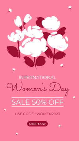 International Women's Day Sale with Discount Instagram Story Design Template