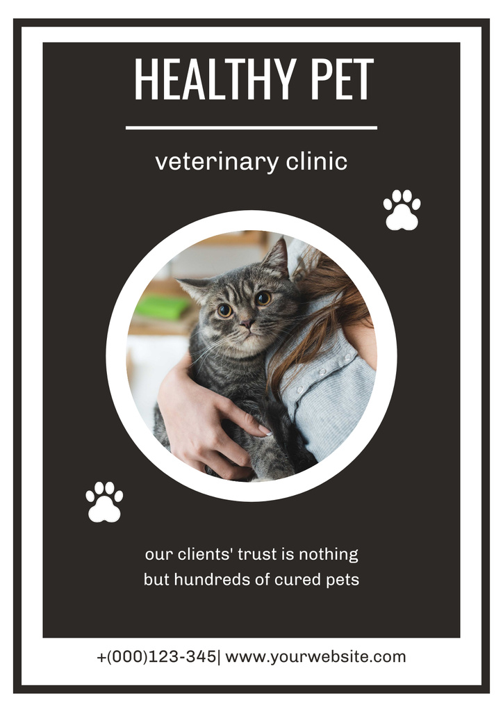 Animal Care in Veterinary Clinic Posterデザインテンプレート