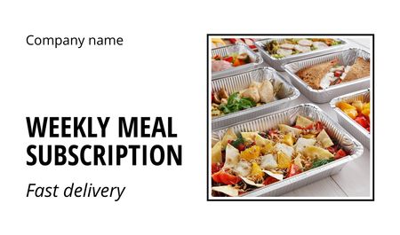 Ontwerpsjabloon van Business card van Meal Delivery Service Advertisement
