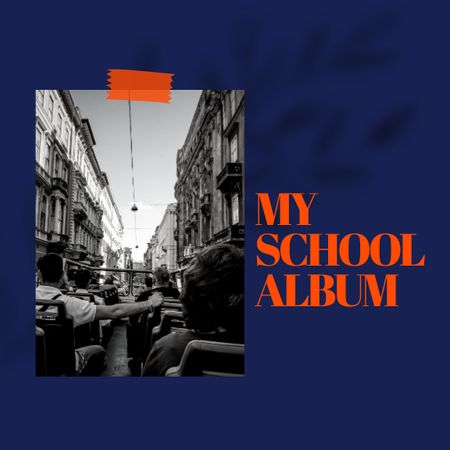 Designvorlage School Graduation Album with Teenage Girl für Photo Book