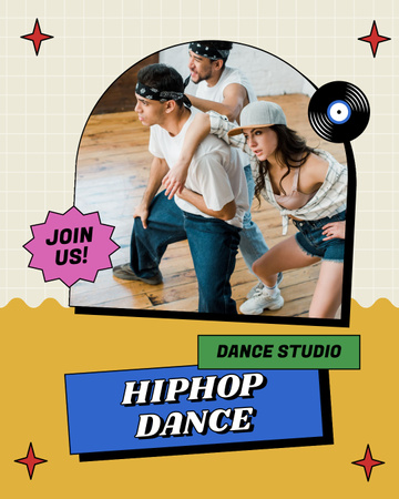 Promoção de aulas de dança Hip Hop Instagram Post Vertical Modelo de Design