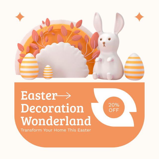 Easter Decorations Store Promo Animated Post Design Template